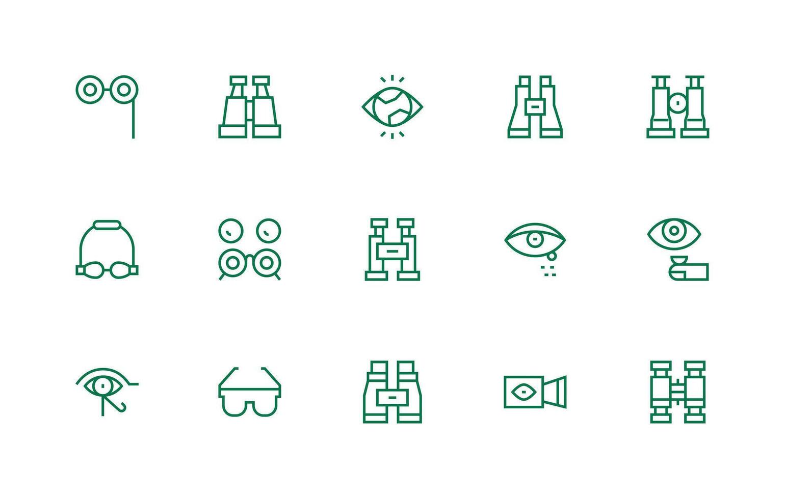 Vision including 15 Regular Line Illustrations Essential Icons for Rapid UI Building vector