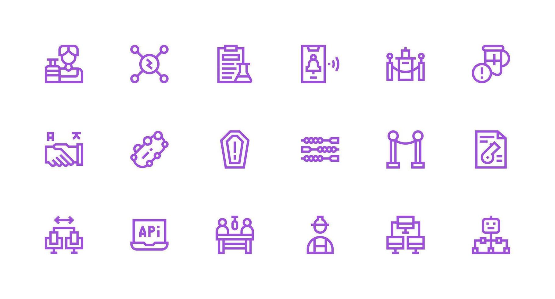 fuerte carrera línea íconos desde protocolo conjunto con 18 vectores ui icono conjunto