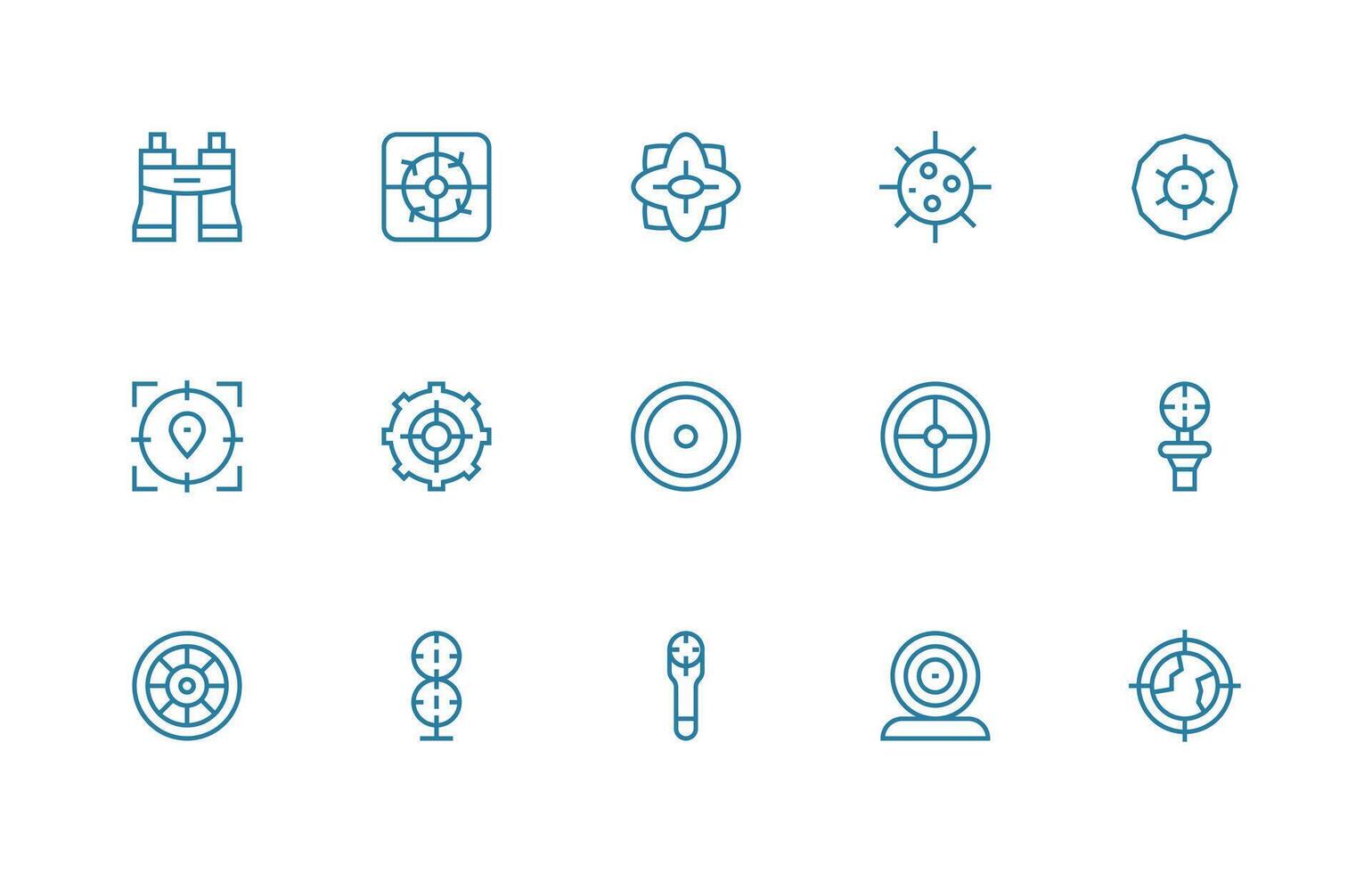 Scope Icon Collection with 15 Regular Line Designs Smart Icon Collection vector
