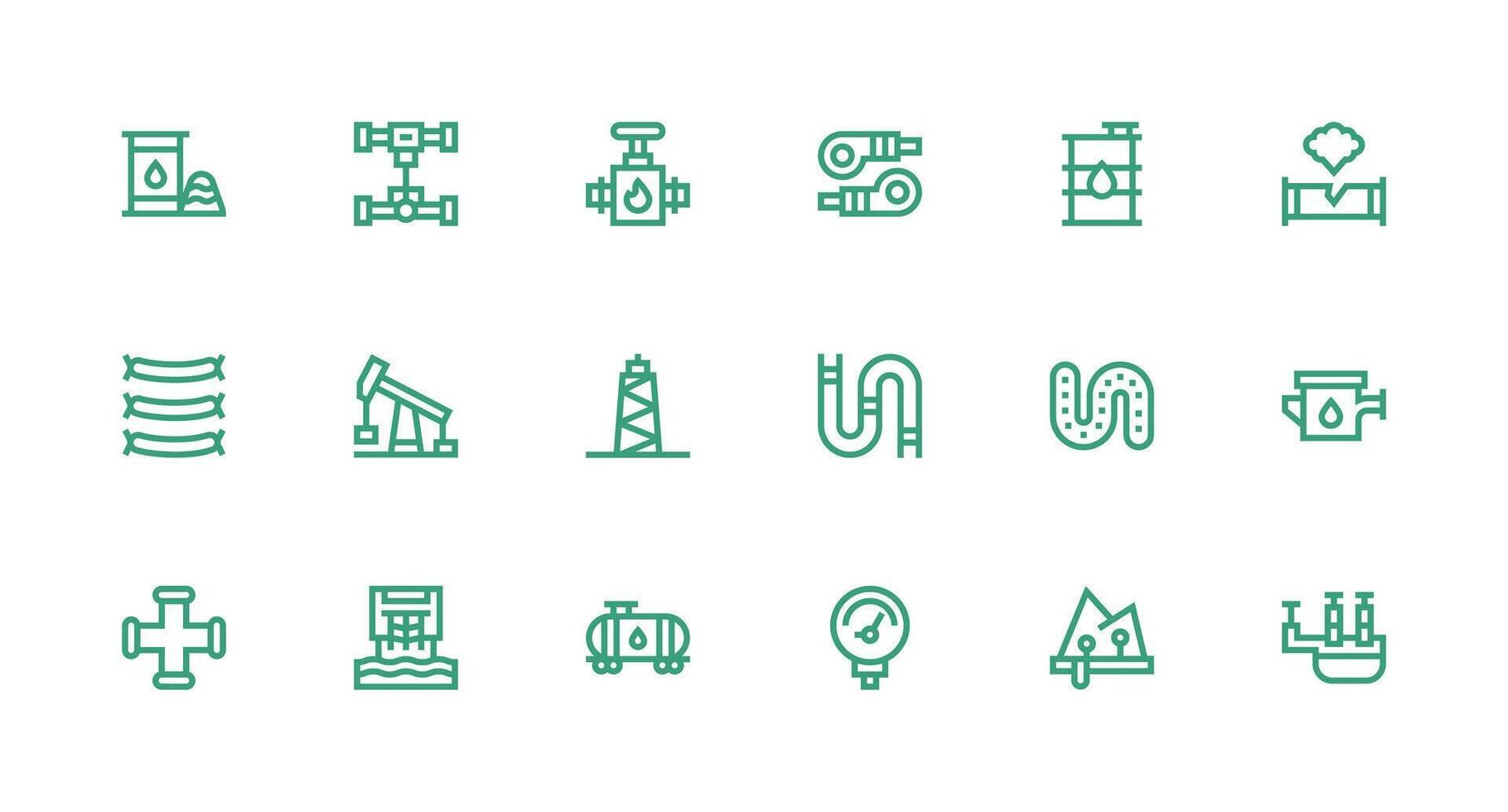 Pipeline featuring 18 Icons in Strong Stroke Line Design Creative Icon Set vector
