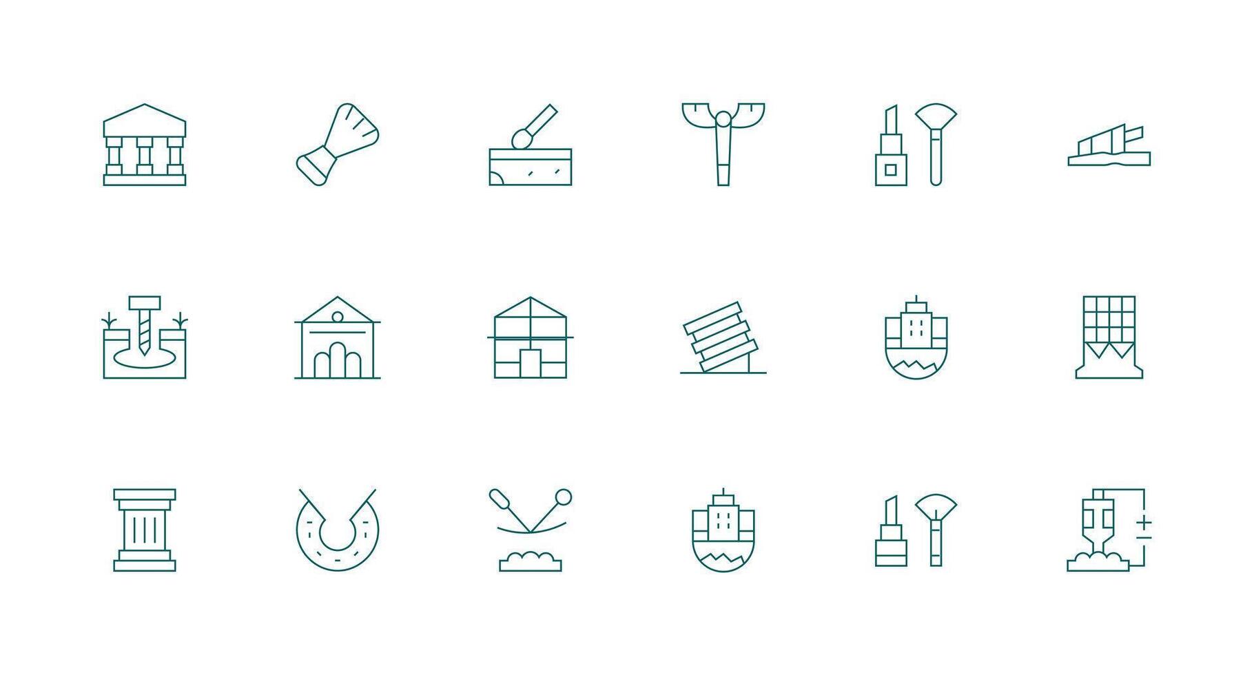 18 Icons for Foundation in Minimal Line Format Interface Icons for Daily Use vector