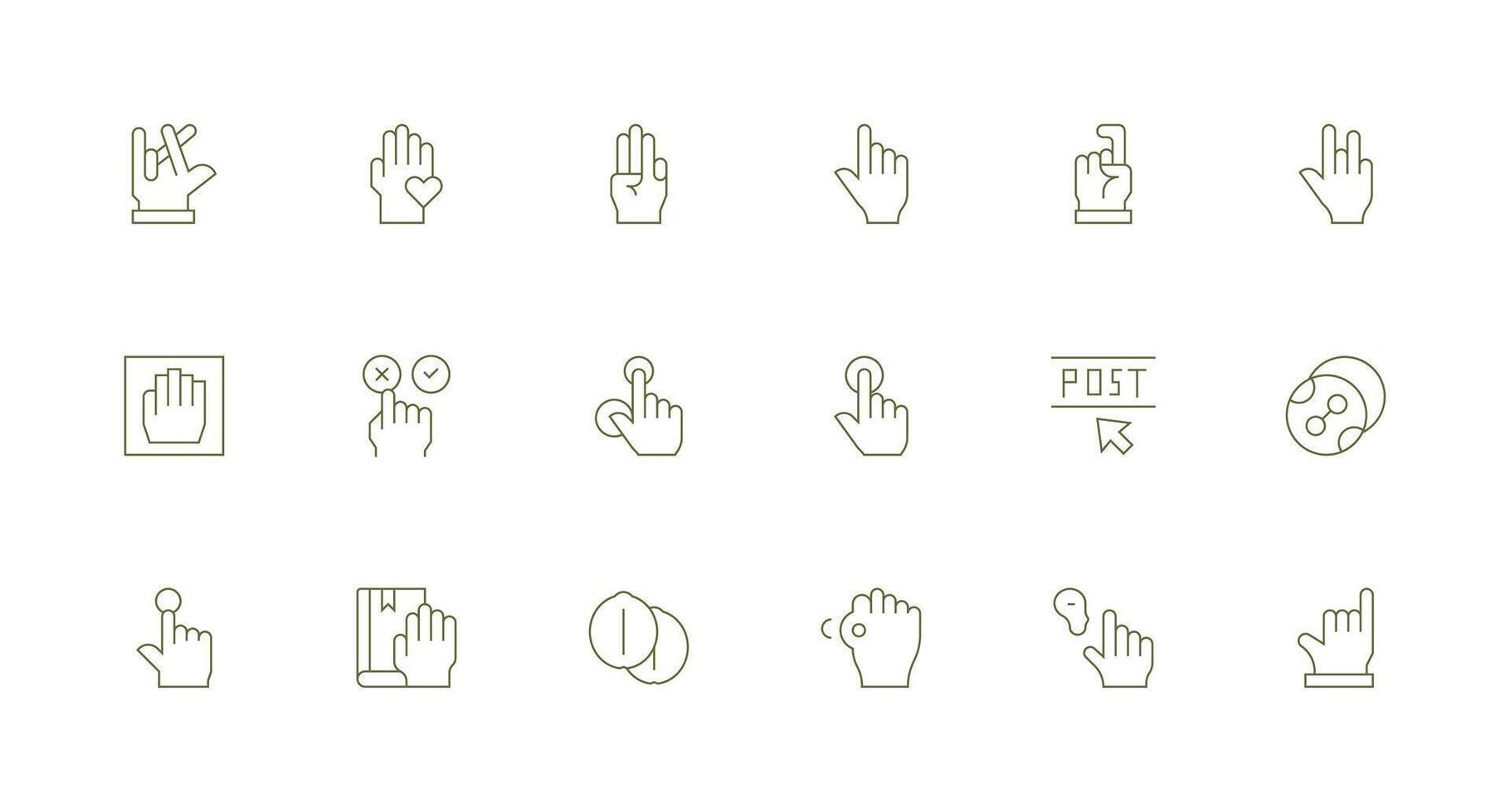 Click Design Icons featuring 18 in Minimal Line Style Organized Glyph Icons for Fast Design vector