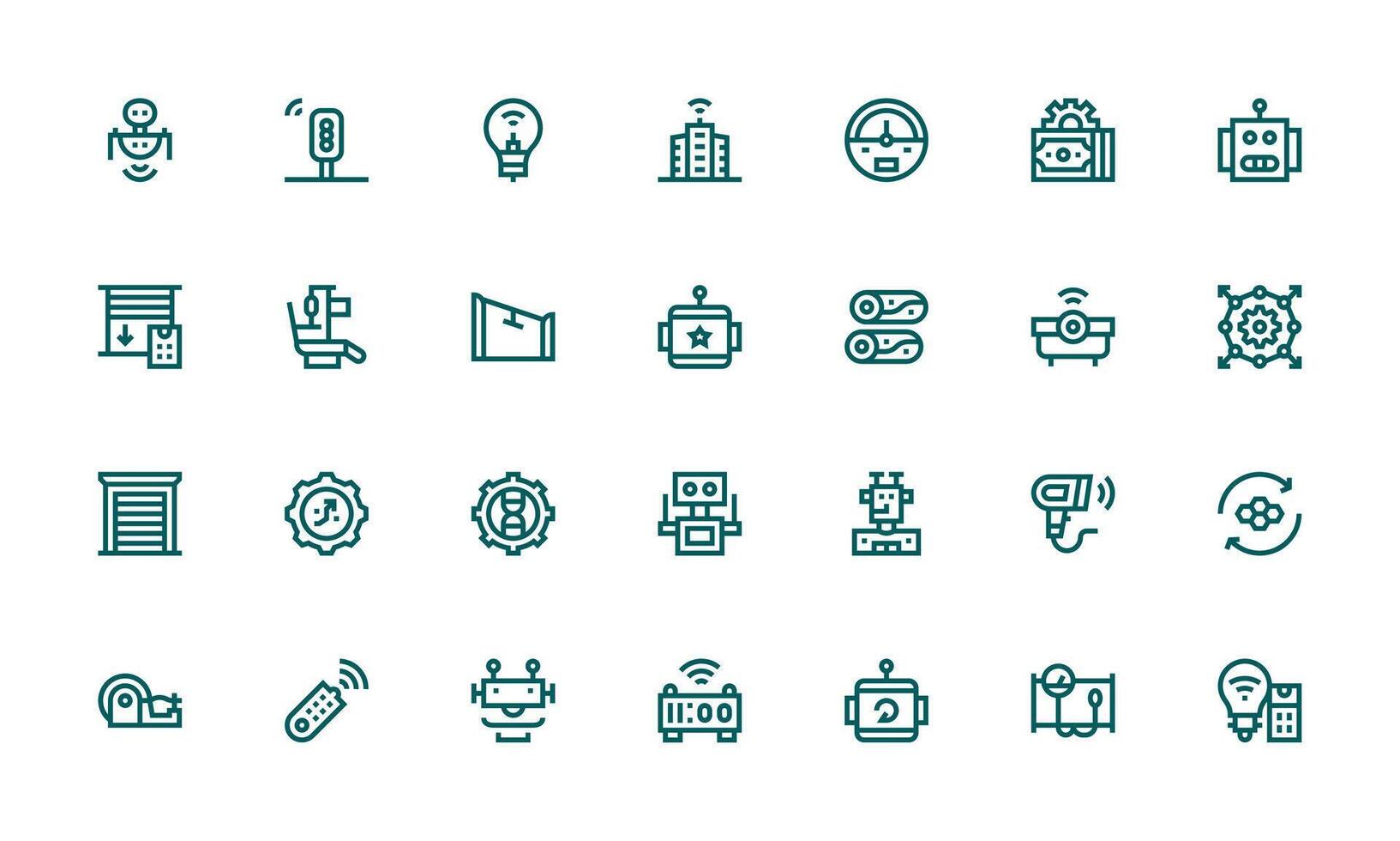 28 Bold Line Style Icons from Automation Collection Web Icon Collection vector