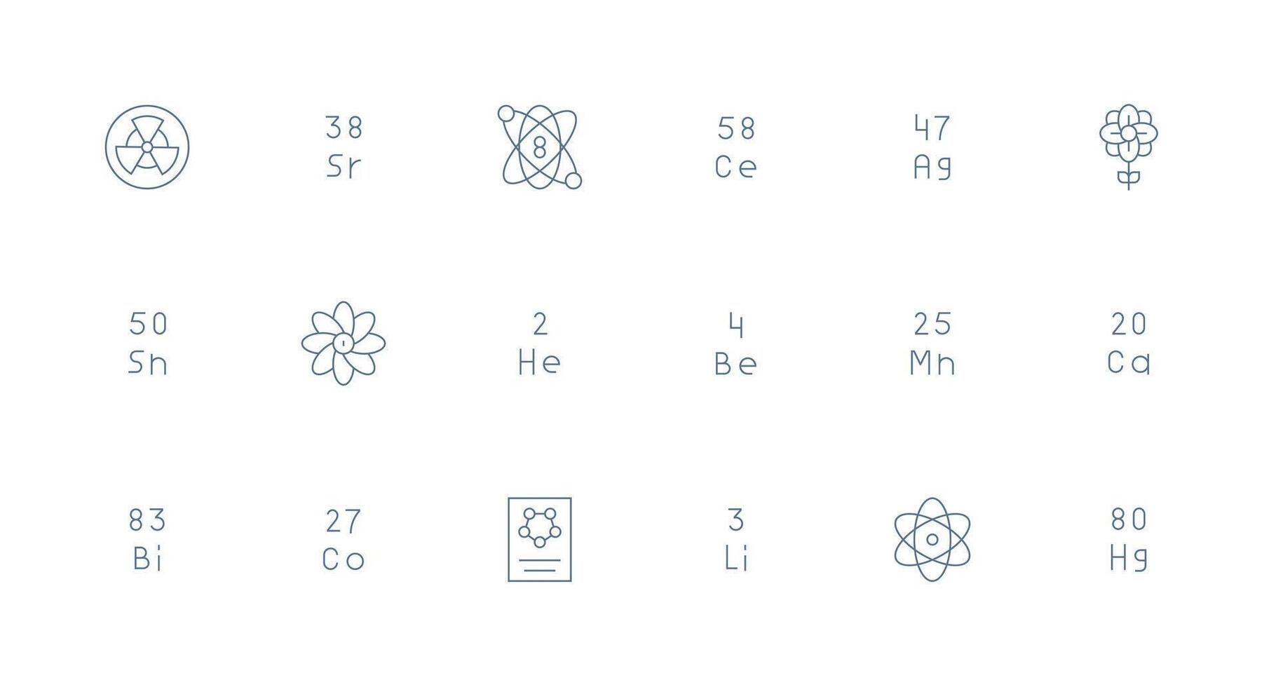 18 Minimal Line Vectors for Atomic Theme Essential Icons for Rapid UI Building