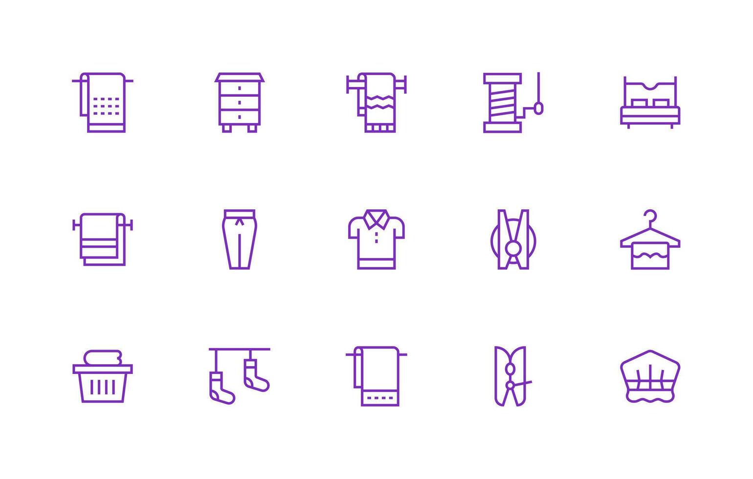 Regular Line Icons from Linen Set with 15 Vectors Professional Icon Pack for Development Work