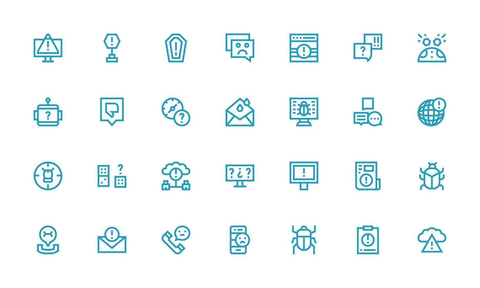 Issue Icon Set with 28 Bold Line Graphics Organized Icon Pack for Quick Access vector