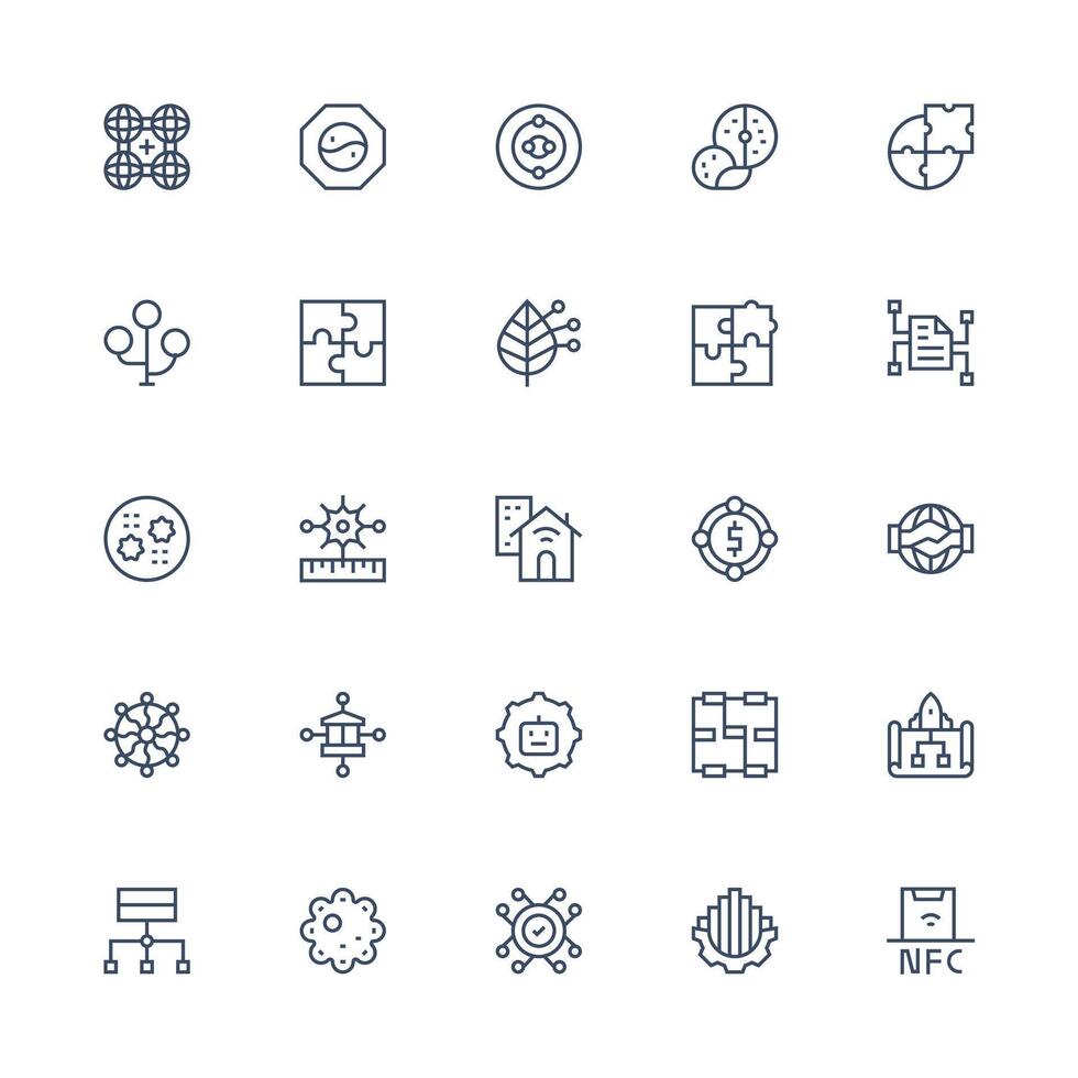 Medium Stroke Outline Style Integration Icons with 25 Vectors Reliable Icons for All Interfaces