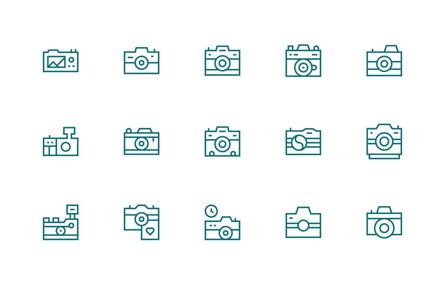 Snapshot Set with 15 Regular Line Icons General Use Icon Pack vector