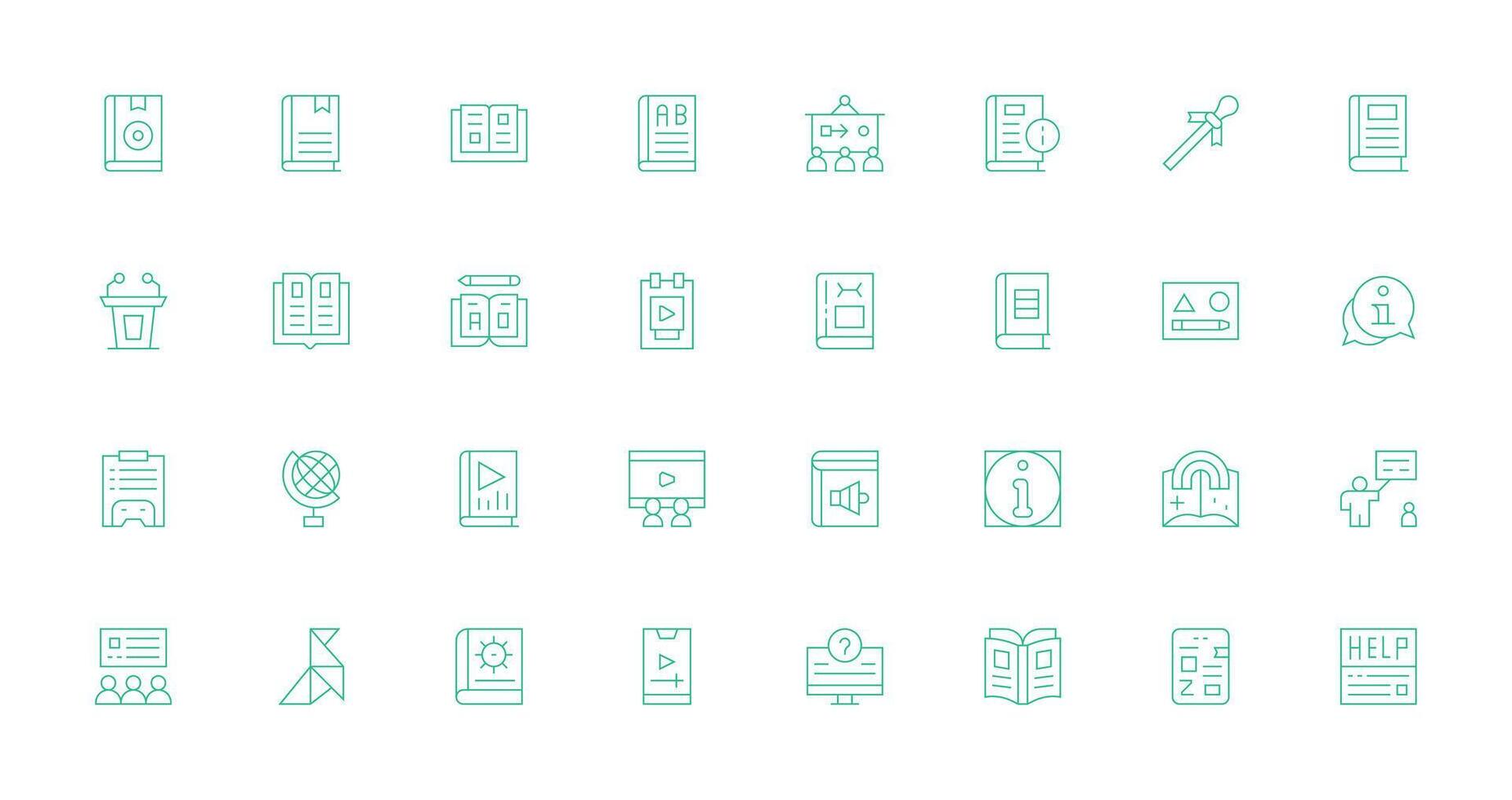 Thin Line Icons from Tutorial Set with 32 Vectors Digital Icon Collection