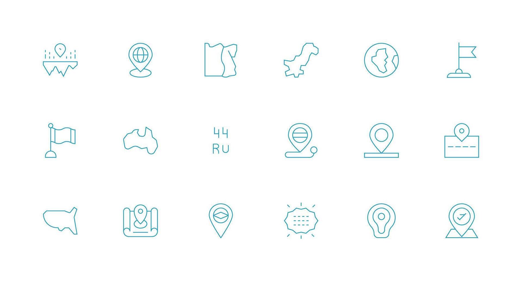 Minimal Line Icons from Territory Set with 18 Vectors Responsive Icon Set for Flexible Layouts