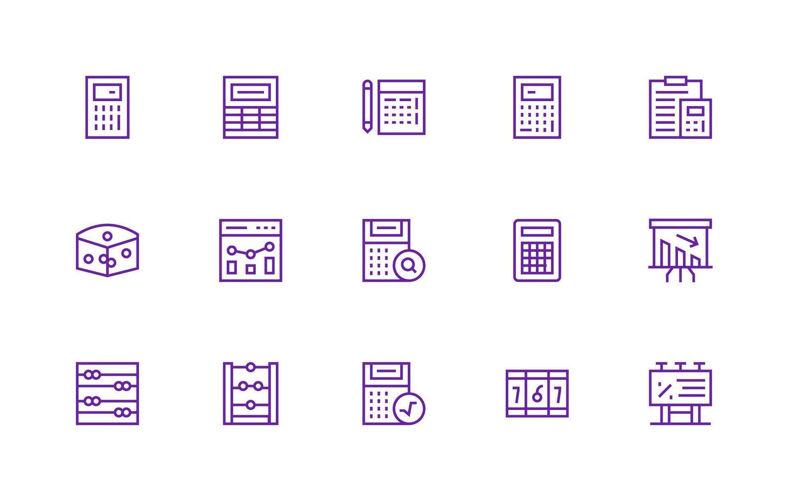 15 Regular Line Style Icons from Numbers Collection Minimal Icon Pack vector