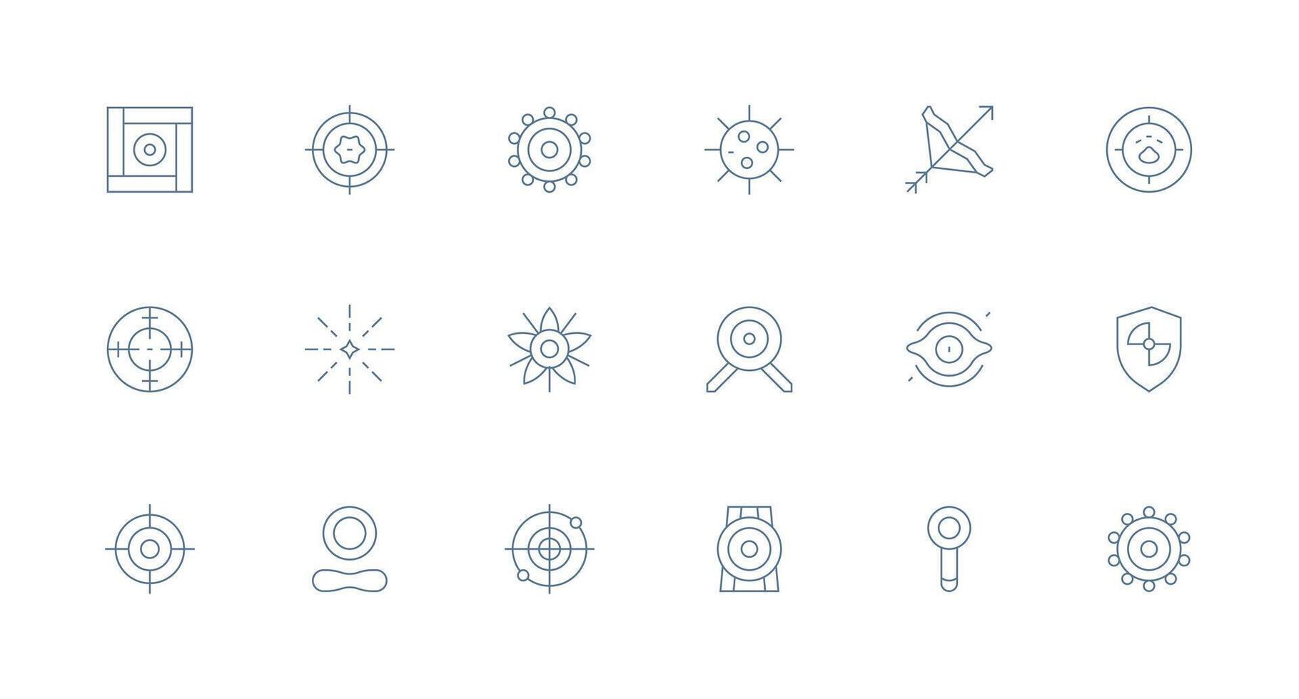 Aim Visual Pack containing 18 Minimal Line Icons Clean Set for Layout Prototypes vector