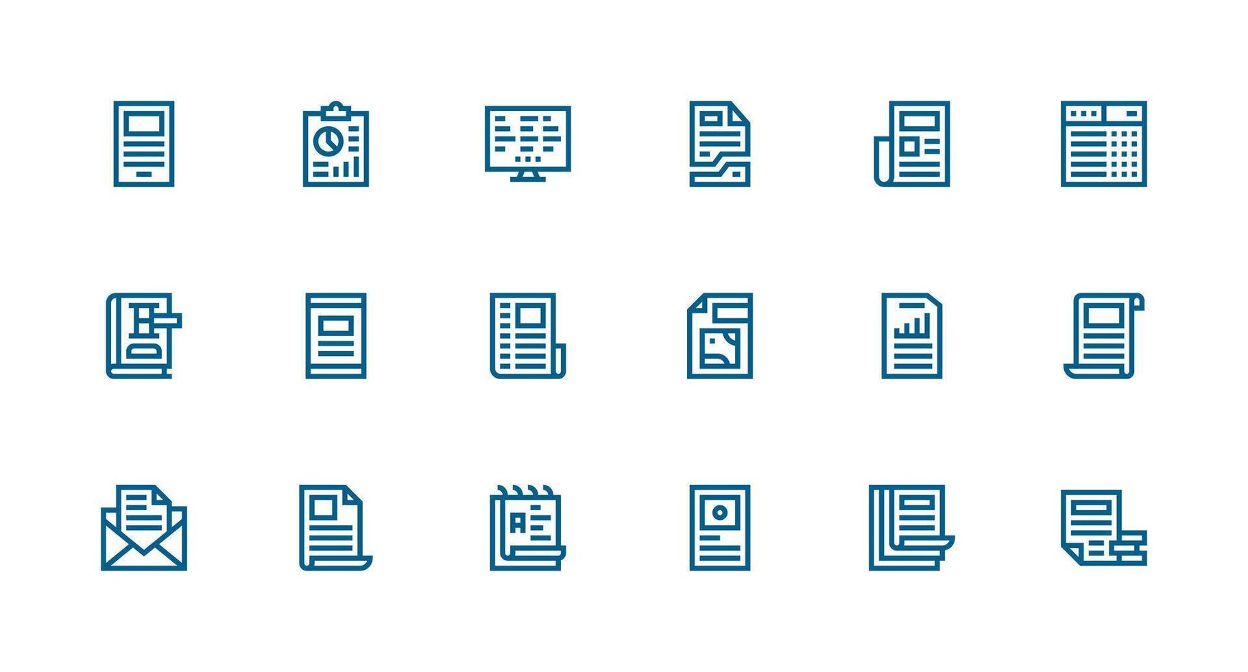 18 Strong Stroke Line Icons for Excel Graphics Lightweight Icon Series for Fast Prototypes vector