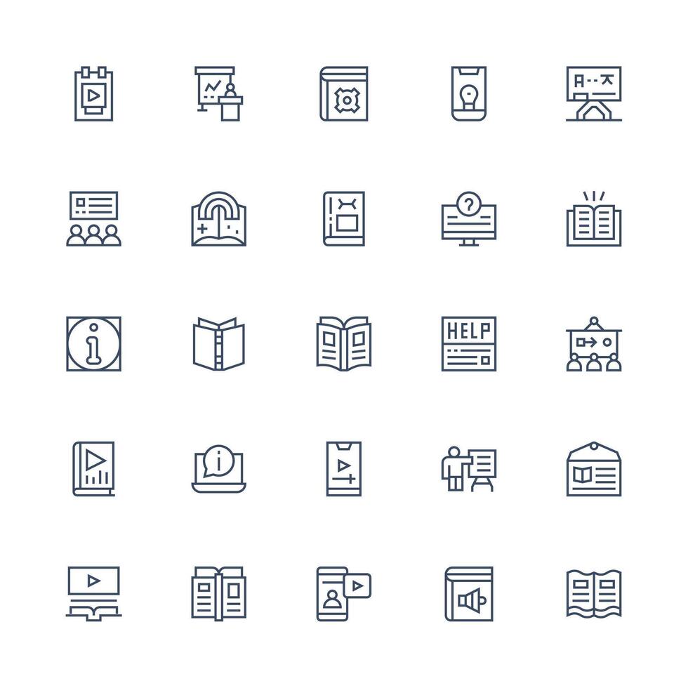Tutorial featuring 25 Icons in Medium Stroke Outline Design Fully Editable Icon Set for Web vector