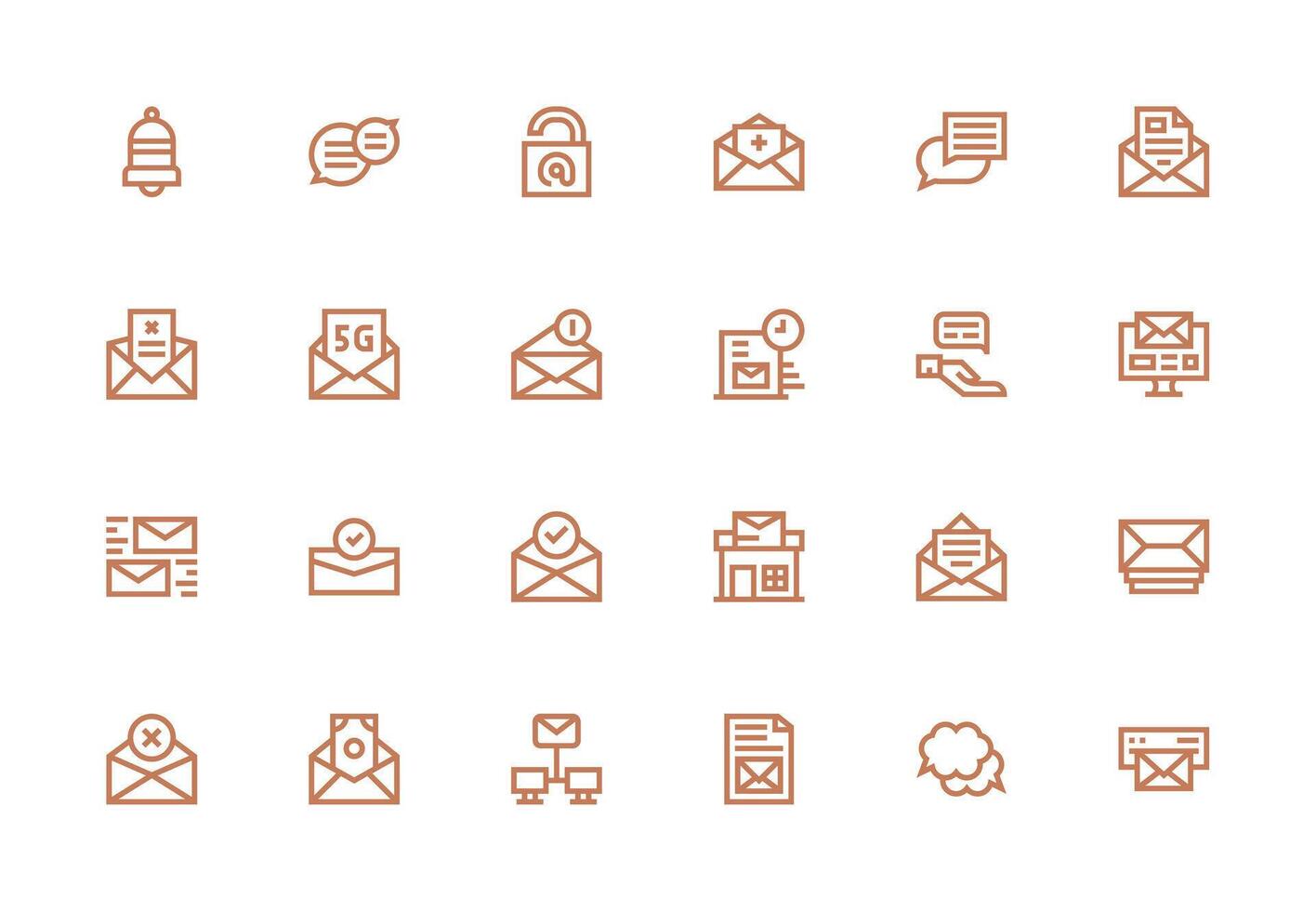 24 Icons for Email in Thick Line Line Format Quick Access Icons for UI Development vector