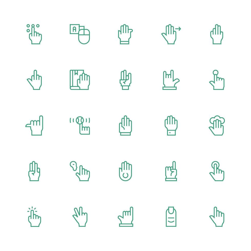 25 Icons for Click in Medium Stroke Outline Format User Interface Icons for Digital Products vector