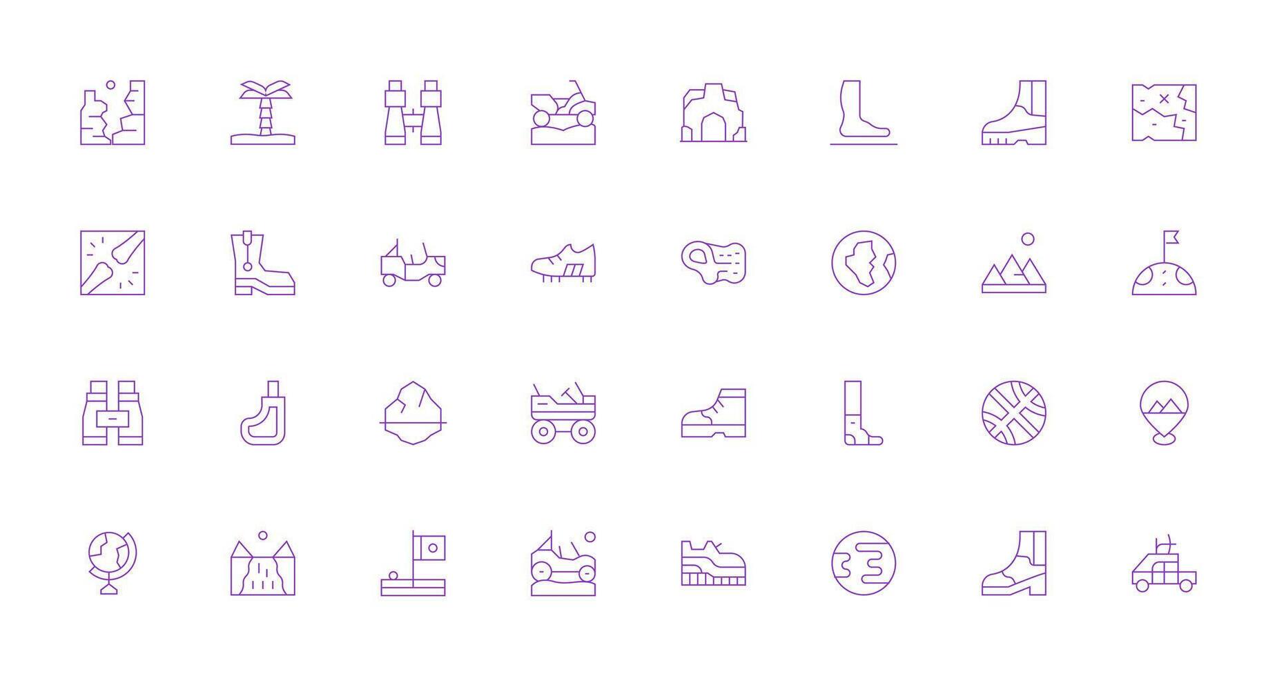 Thin Line Icons from Terrain Set with 32 Vectors Multi-Purpose Icon Set