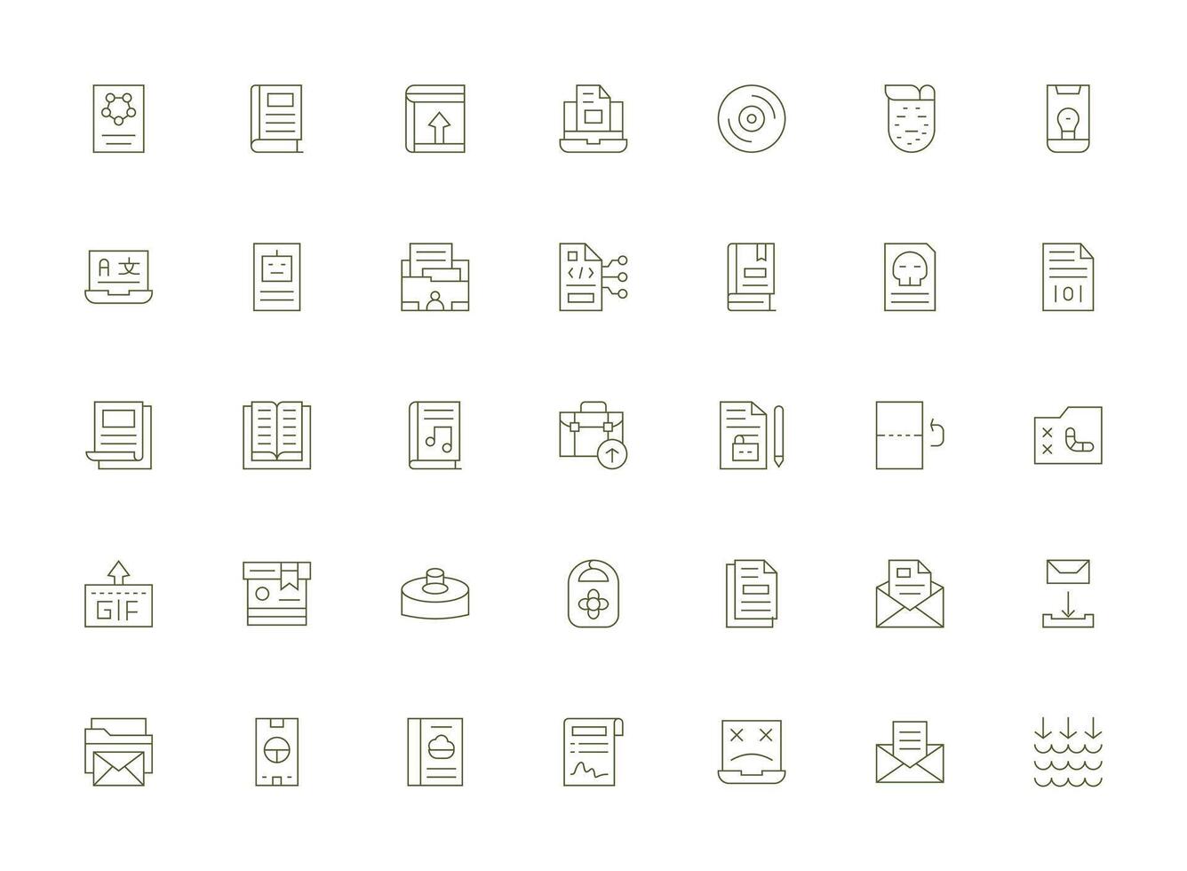 35 Light Line Designs for File Icons Well-Structured Icons for Creative Use vector