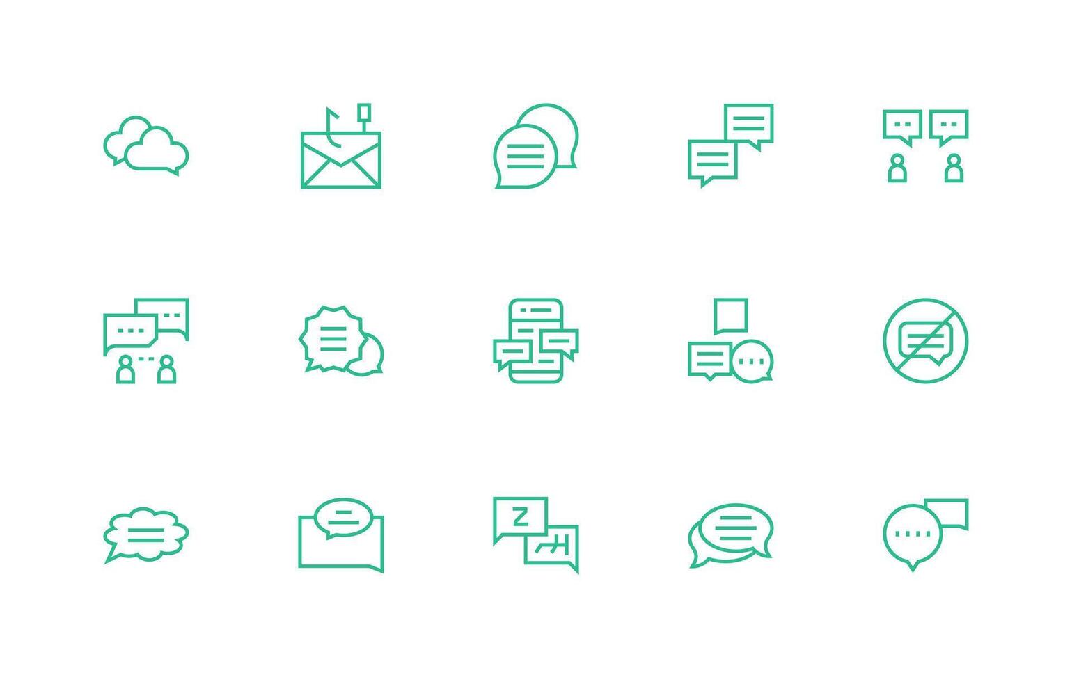 Reply Design Icons featuring 15 in Regular Line Style Optimized Icon Pack for Digital Products vector