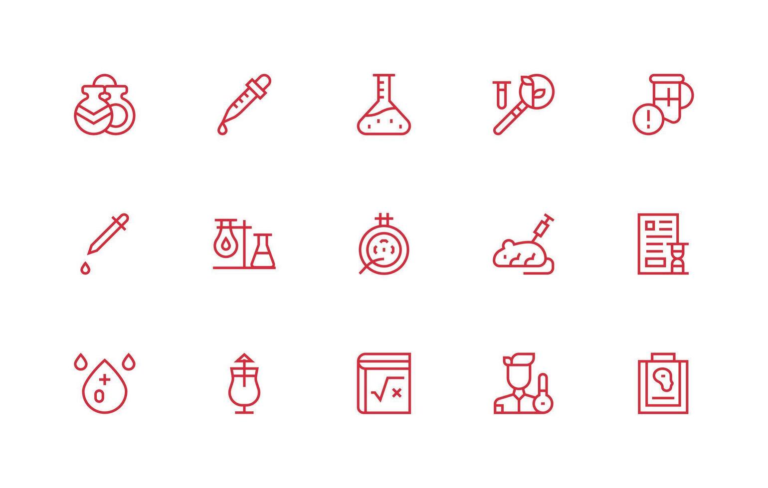 Test Set with 15 Regular Line Icons Clean Icon Collection for Web Use vector
