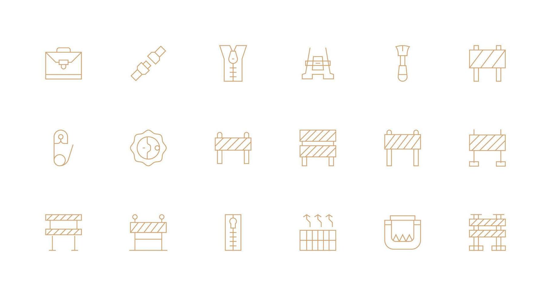 Minimal Line Icons from Closure Set with 18 Vectors Reusable Icon Set