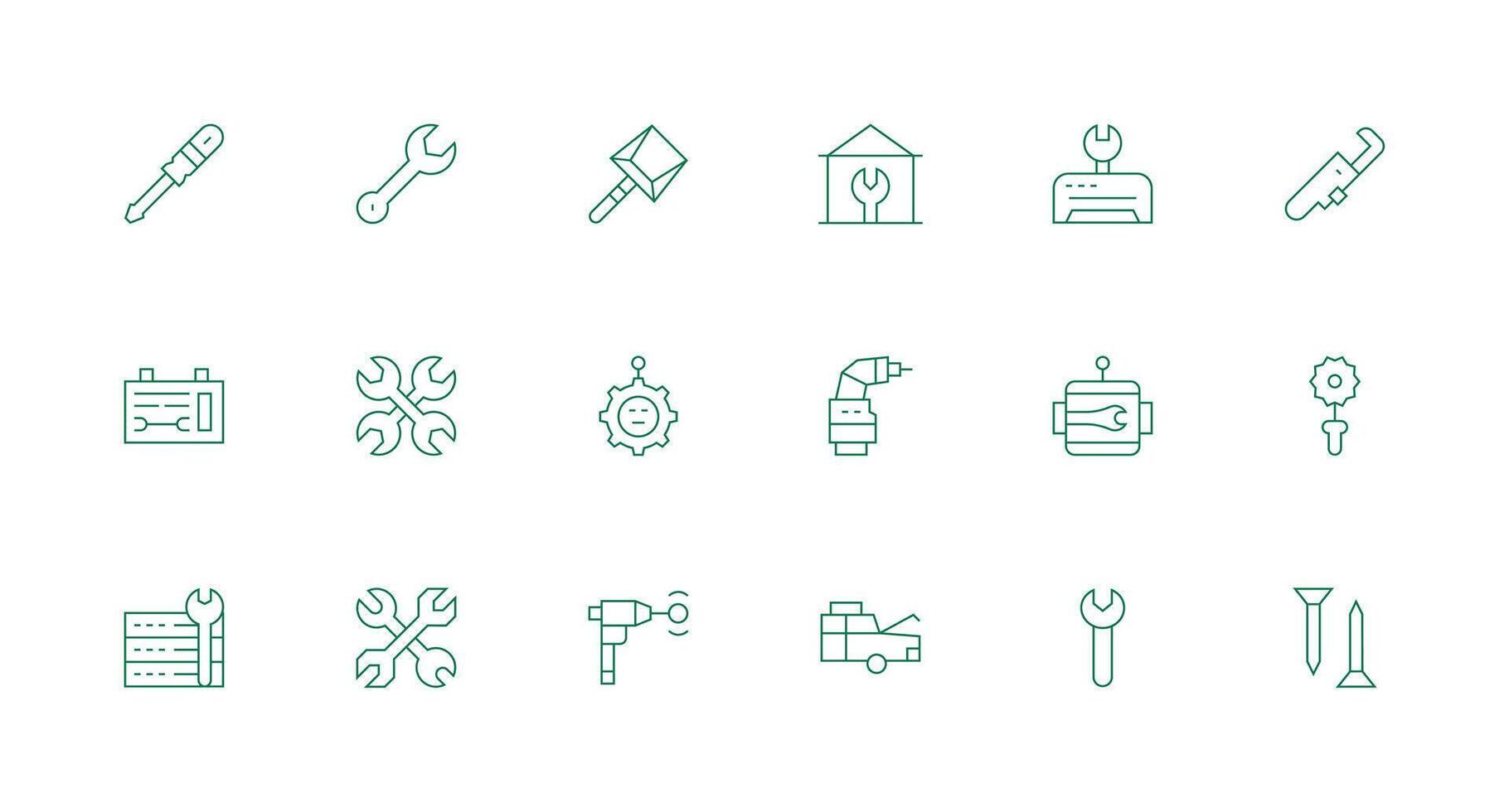Minimal Line Icons from Fixing Set with 18 Vectors Simplified Icon Pack for Visual Tools