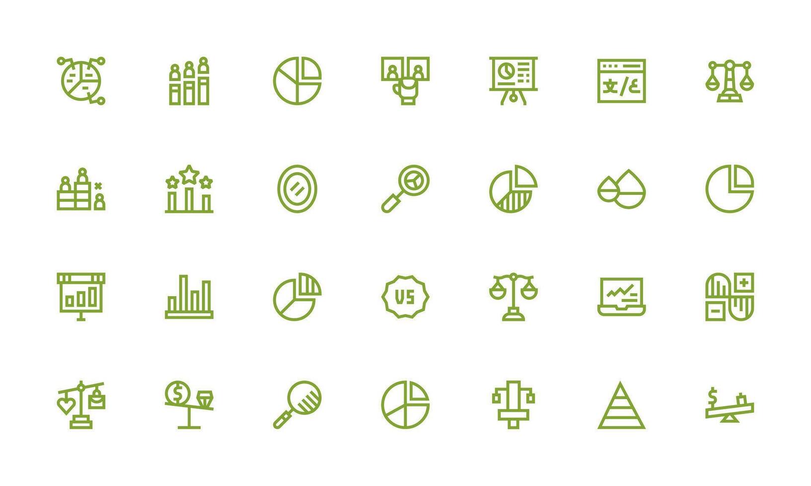 Bold Line Icons from Comparison Set with 28 Vectors UI and UX Focused Icon Collection
