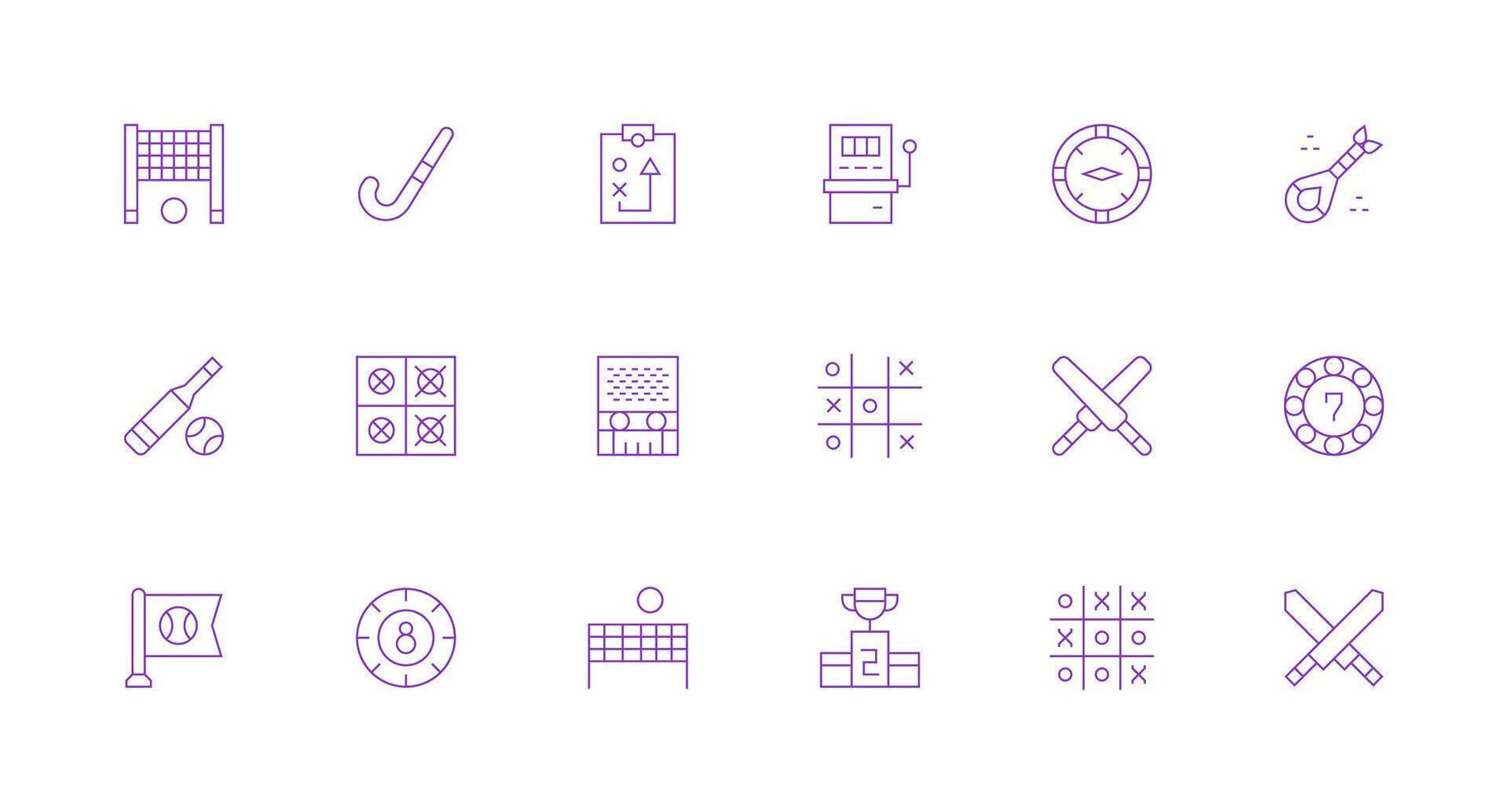 Lose Icon Set with 18 Minimal Line Graphics Simple Icon Pack vector