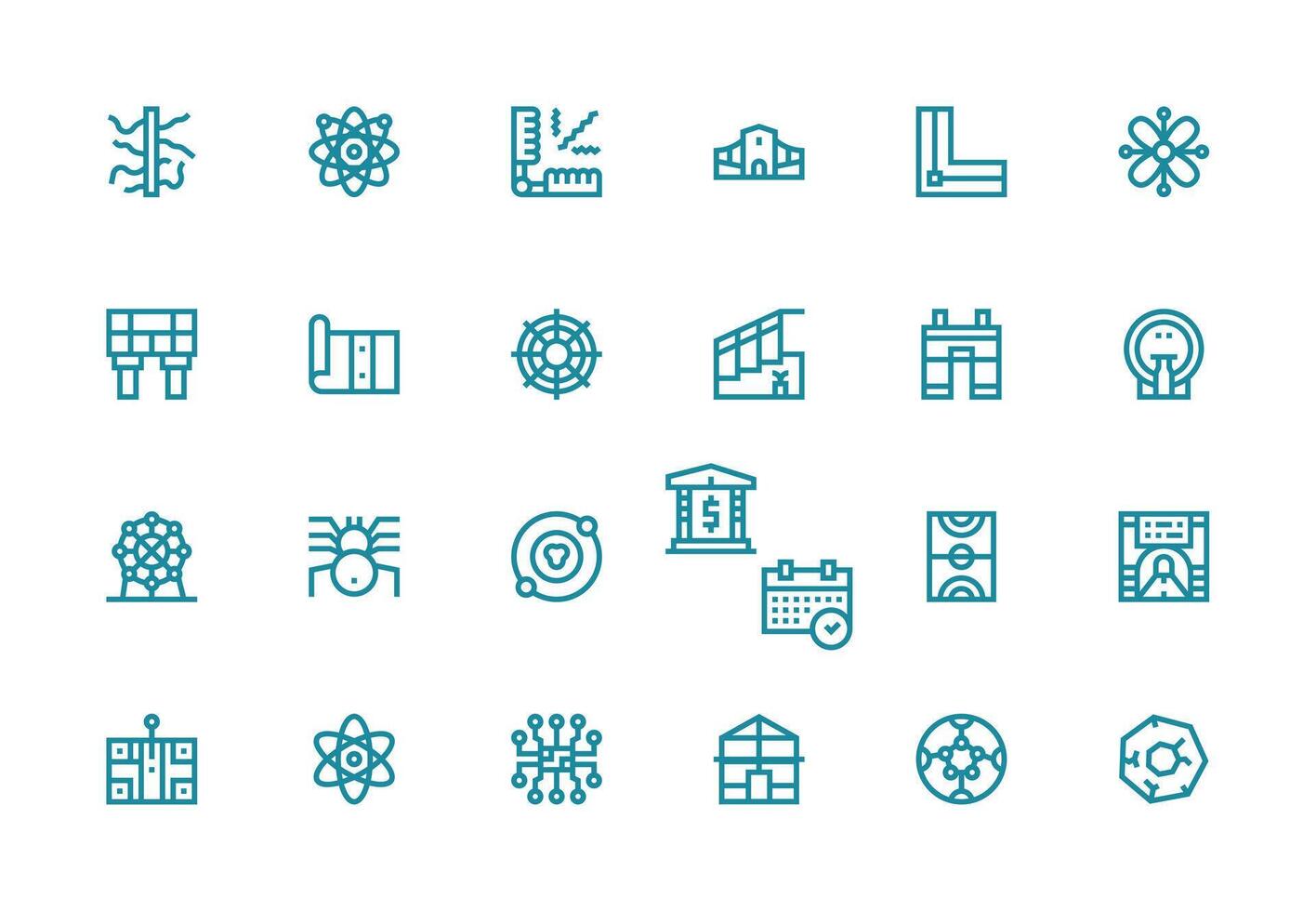 Schematic Design Icons featuring 24 in Thick Line Line Style Clean Set for Layout Prototypes vector