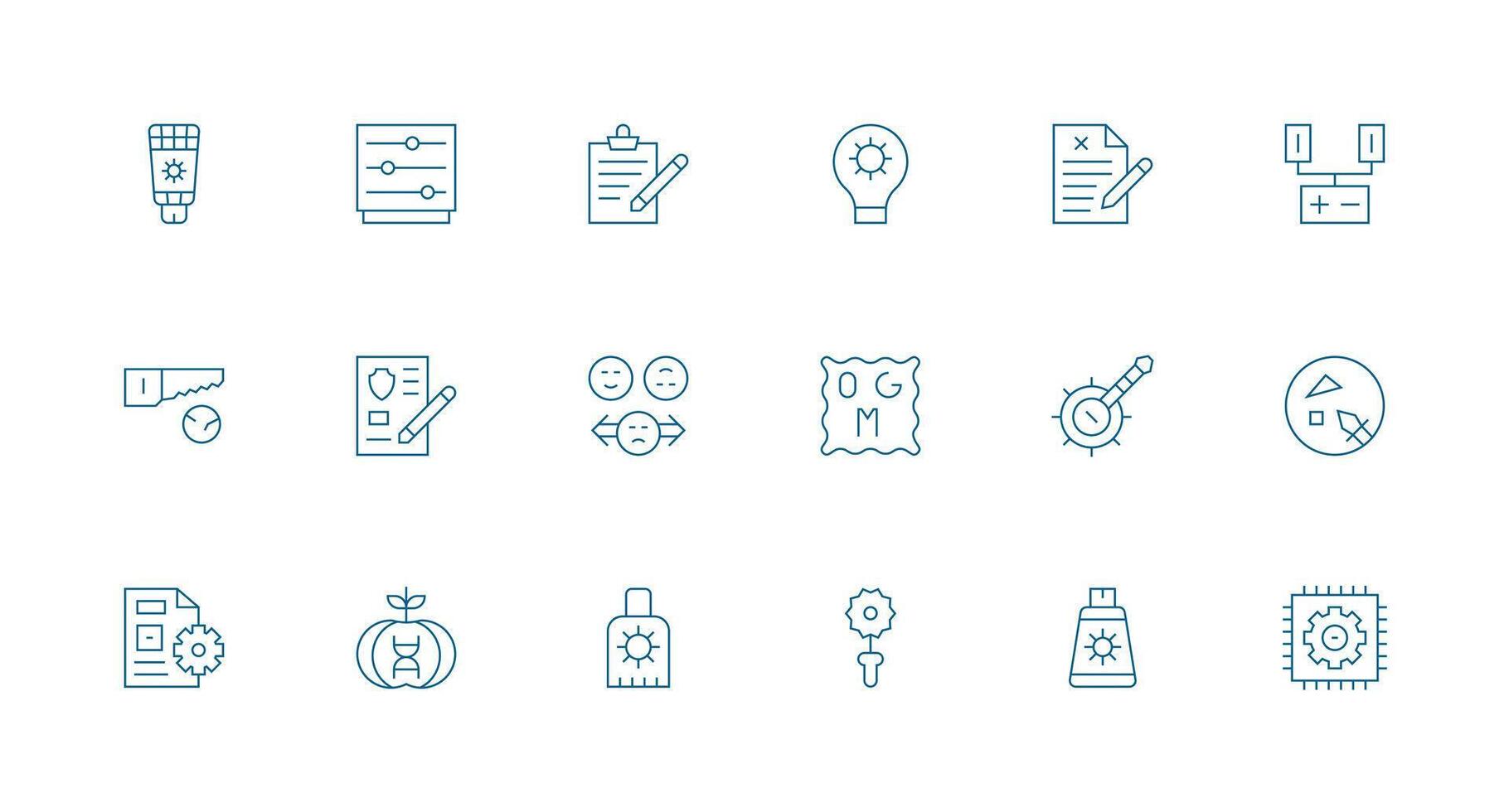 Modification Set with 18 Minimal Line Icons Design Ready Icon Set for Teams vector