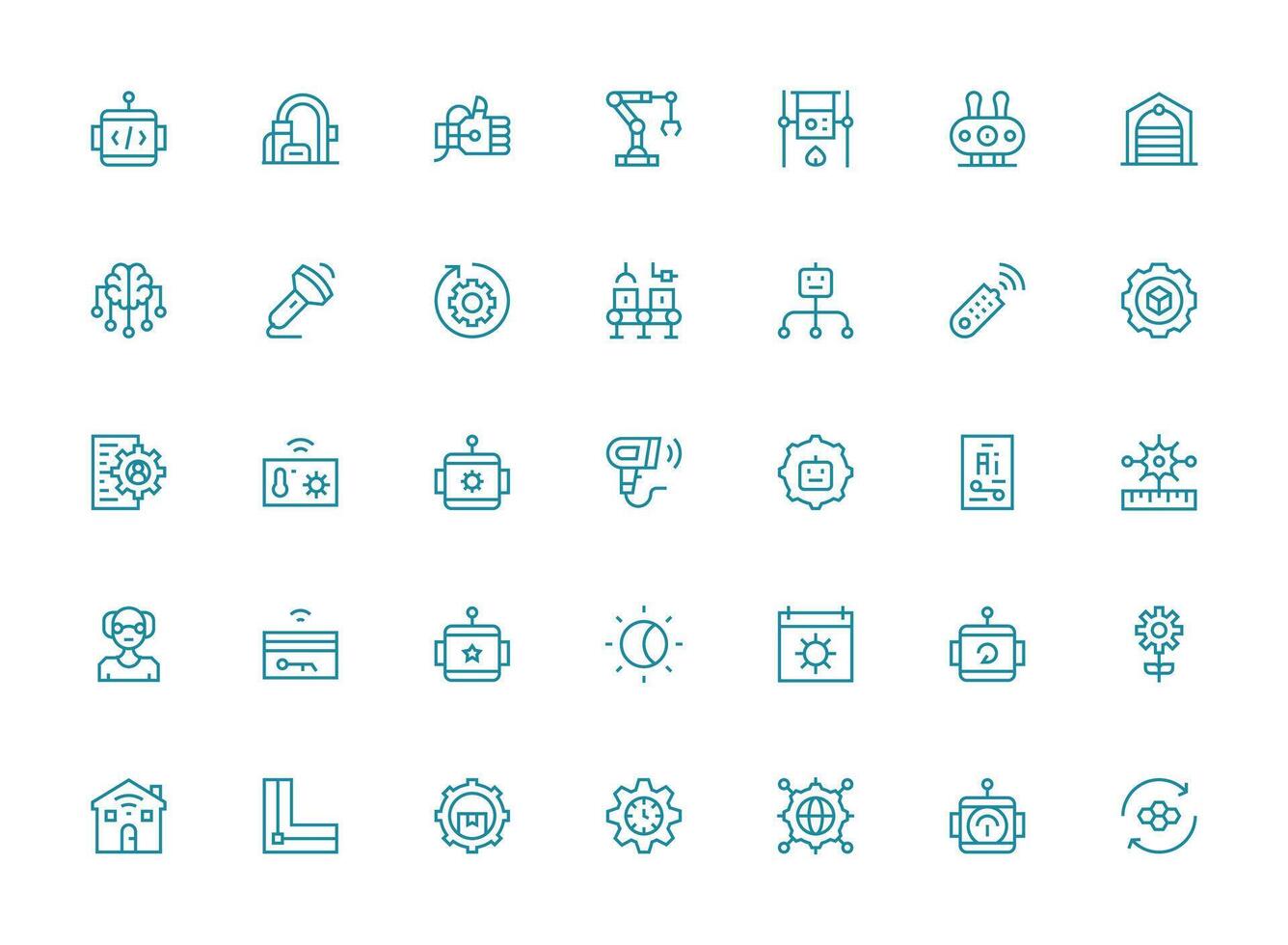 Automation including 35 Regular Clean Line Illustrations Customizable Icon Series for Mobile Screens vector