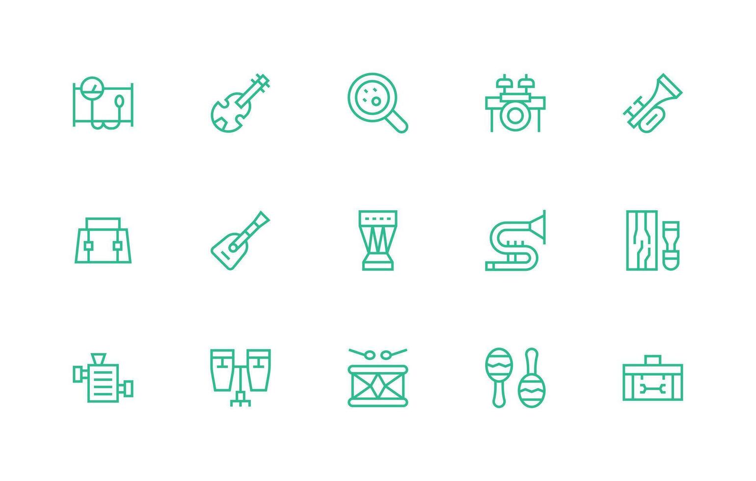 instrumentación icono conjunto con 15 regular línea gráficos web icono colección vector