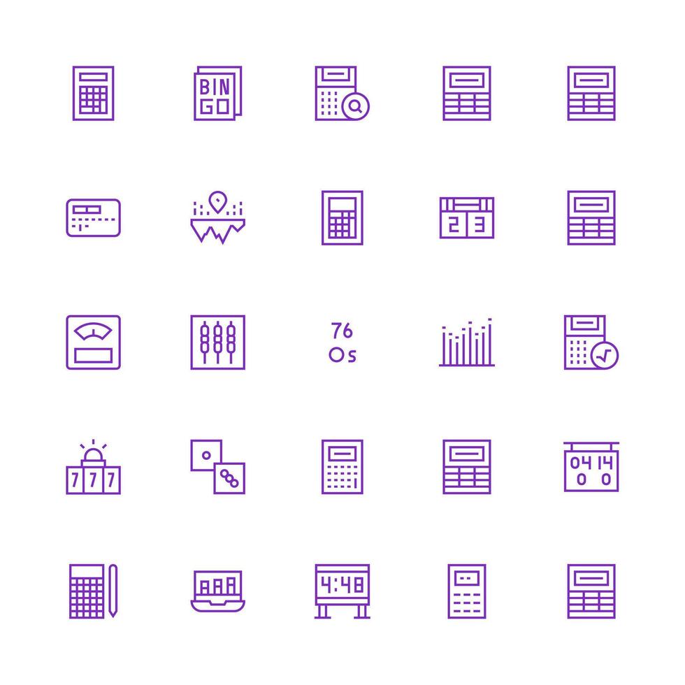 Numbers featuring 25 Icons in Medium Stroke Outline Design Simple Icons for Interface and Wireframes vector
