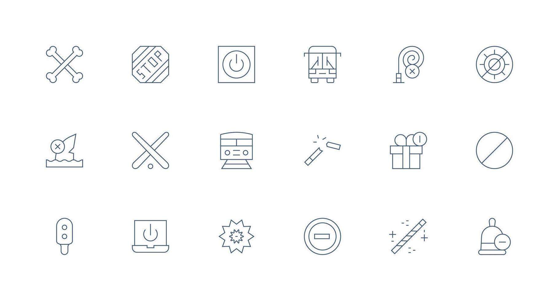 Minimal Line Icons from Stop Set with 18 Vectors Professional Icon Set