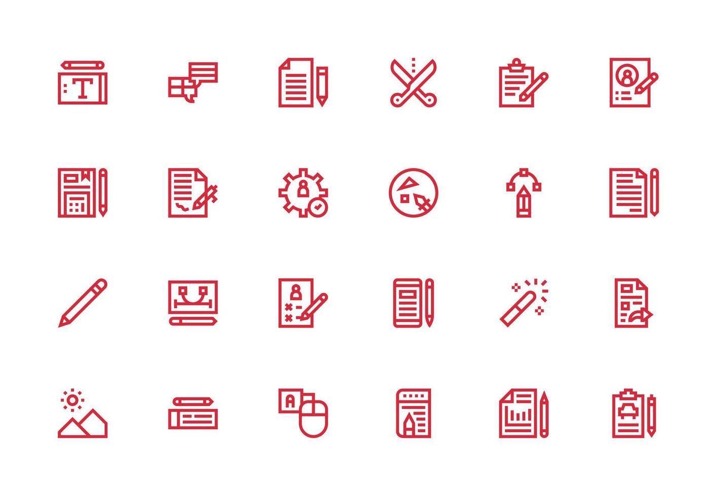 Thick Line Line Icons from Edit Set with 24 Vectors Lightweight Icon Series for Fast Prototypes
