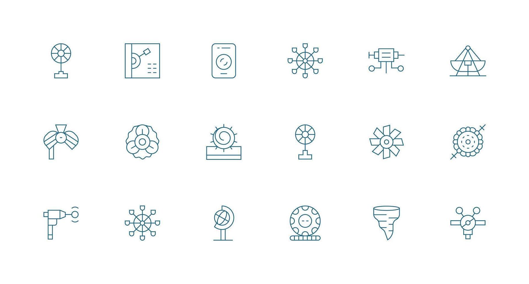 Minimal Line Style Rotating Icons with 18 Vectors Organized Icon Pack for Quick Access