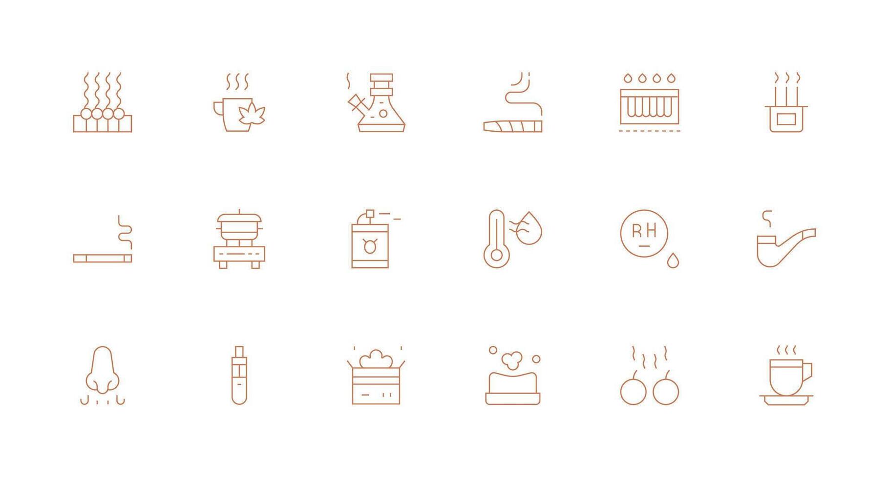 Vapor Icon Collection with 18 Minimal Line Designs UI and UX Focused Icon Collection vector
