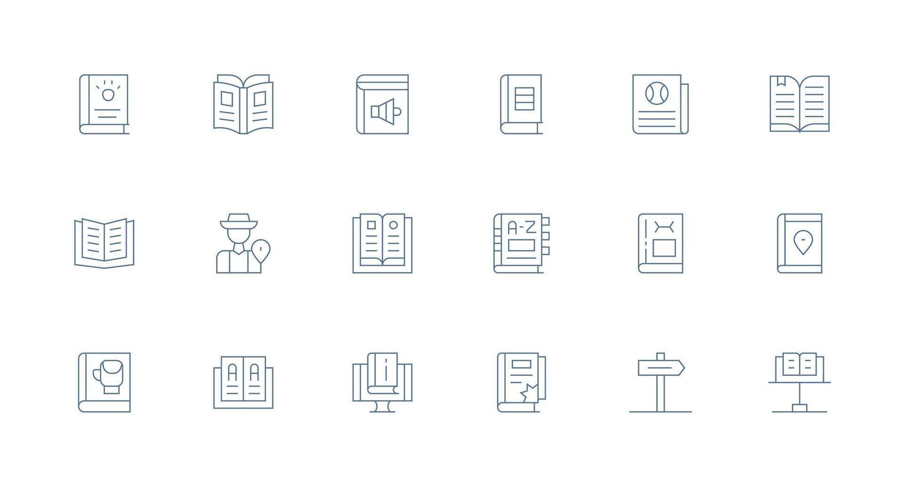 18 Minimal Line Vectors for Guidebook Theme Icon Pack for UI