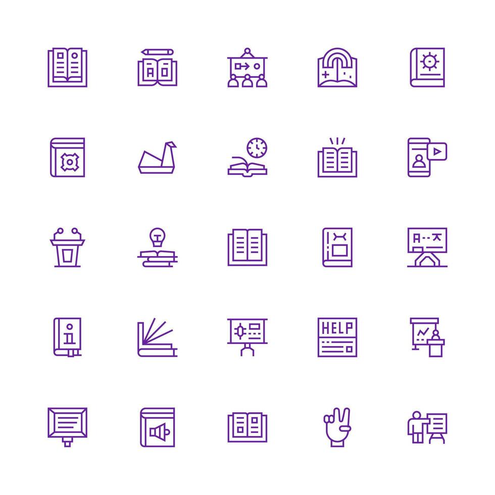 Medium Stroke Outline Icons from Tutorial Set with 25 Vectors Pixel Perfect Icons for Modern Apps