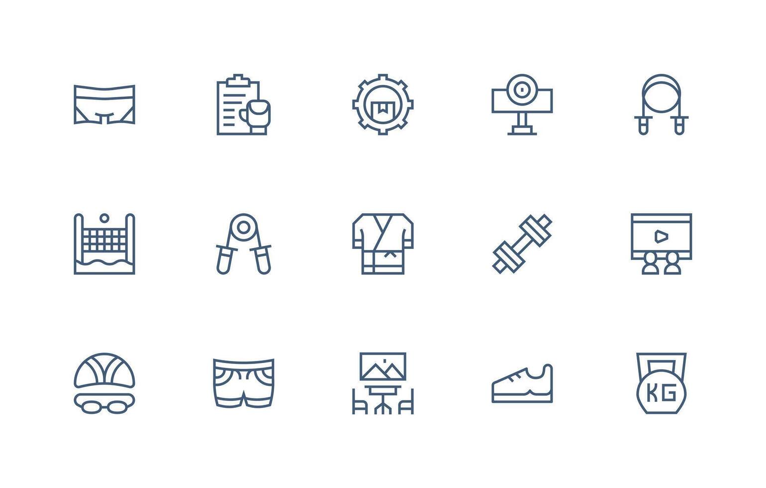 Training Set with 15 Regular Line Icons UI and UX Focused Icon Collection vector
