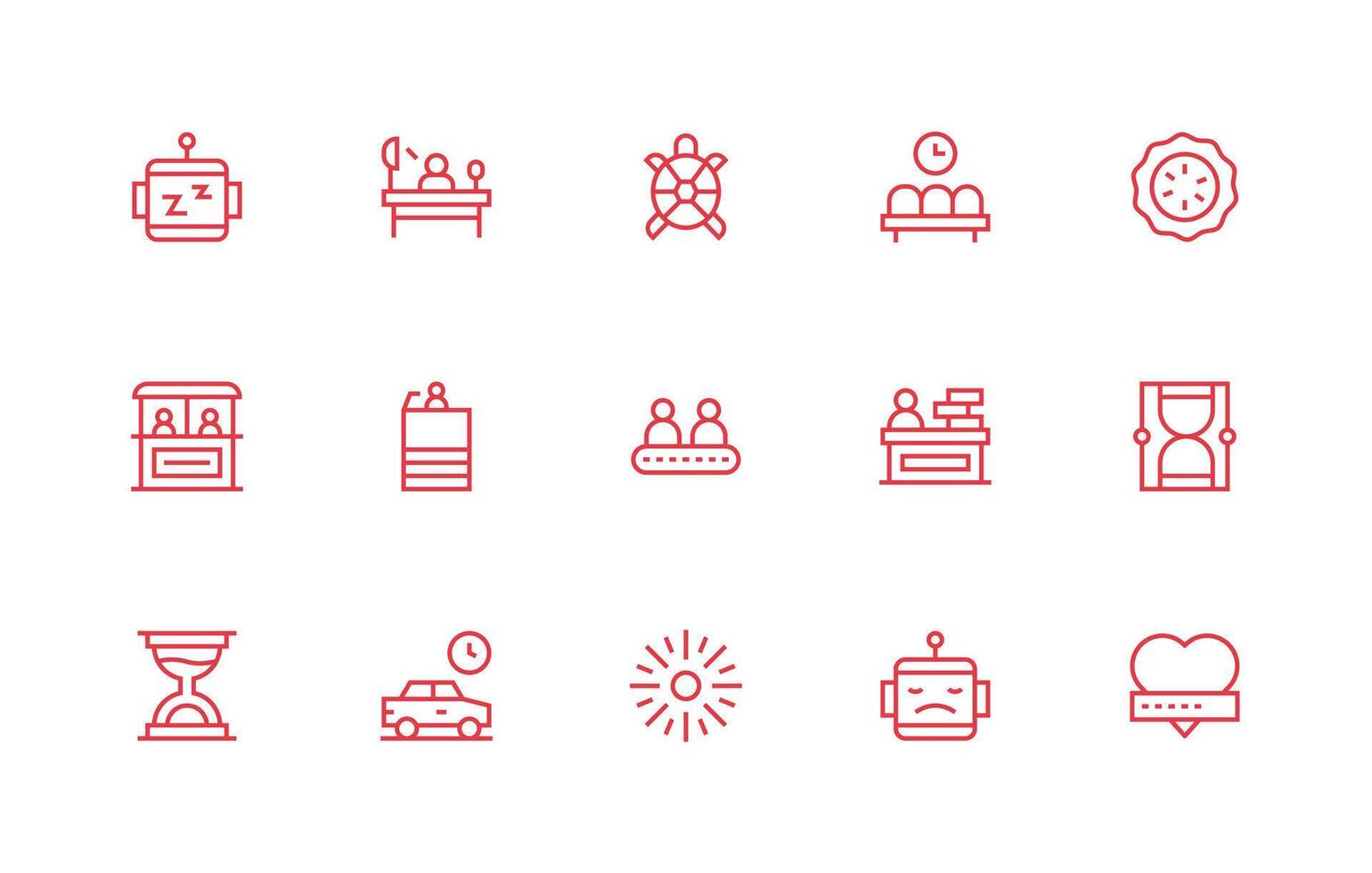 Regular Line Icons from Waiting Set with 15 Vectors Smart Icon Collection