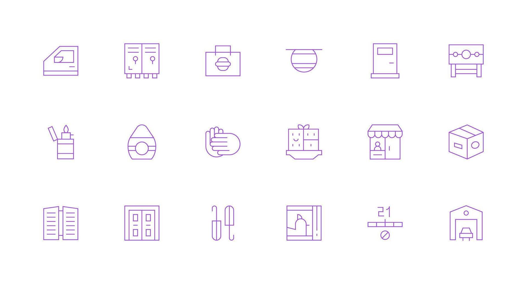 Closed Set with 18 Minimal Line Icons Neatly Designed Icons for Web Platforms vector