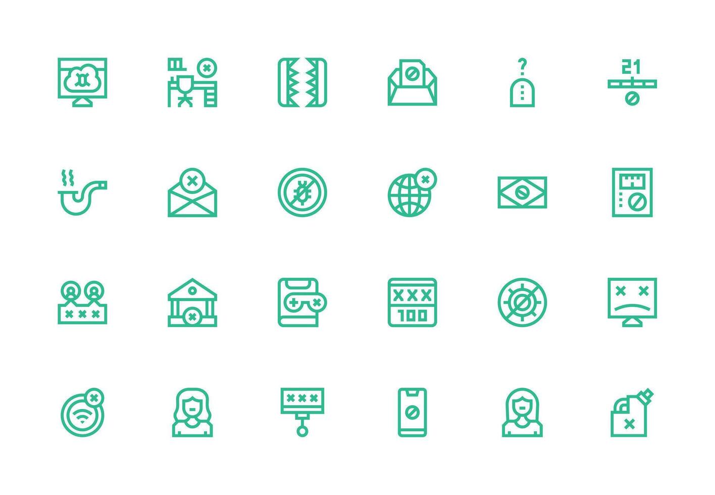 Blocked Design Icons featuring 24 in Thick Line Line Style Scalable Icons for All Themes vector
