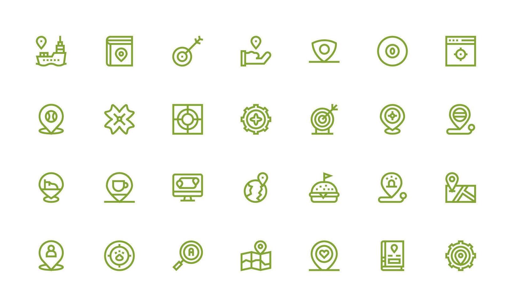 Pinpoint featuring 28 Icons in Bold Line Design Scalable Icons for Cross-Platform Interfaces vector