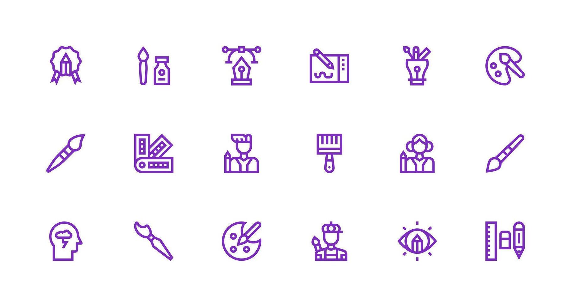 Strong Stroke Line Style Creative Icons with 18 Vectors Quick Access Icons for UI Development