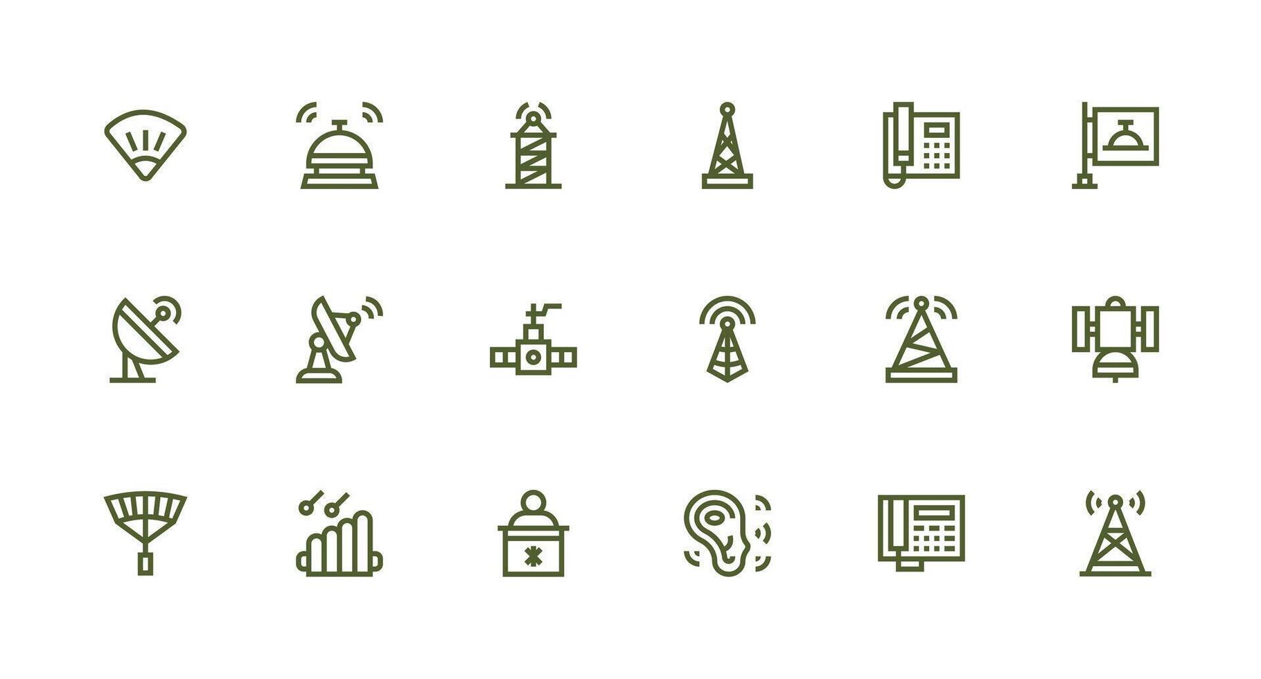 Reception Set with 18 Strong Stroke Line Icons Well-Structured Icons for Creative Use vector