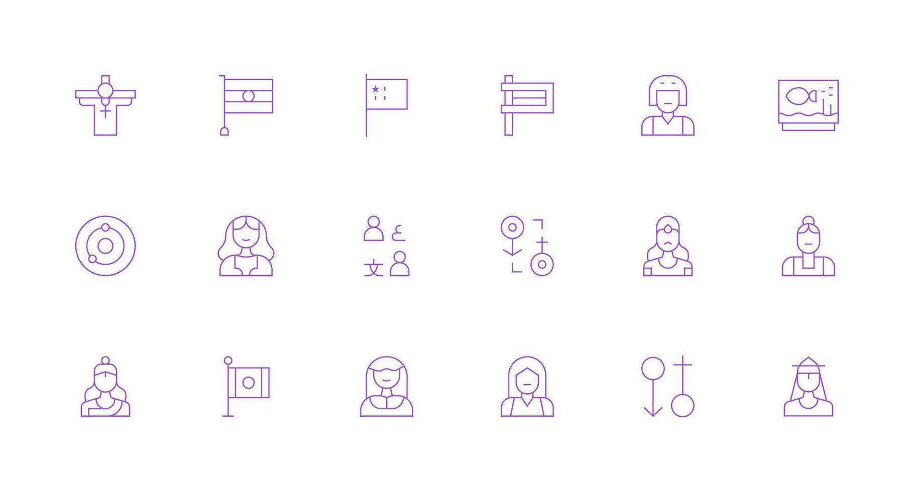 18 Minimal Line Icons for Representation Graphics Lightweight Icon Series vector