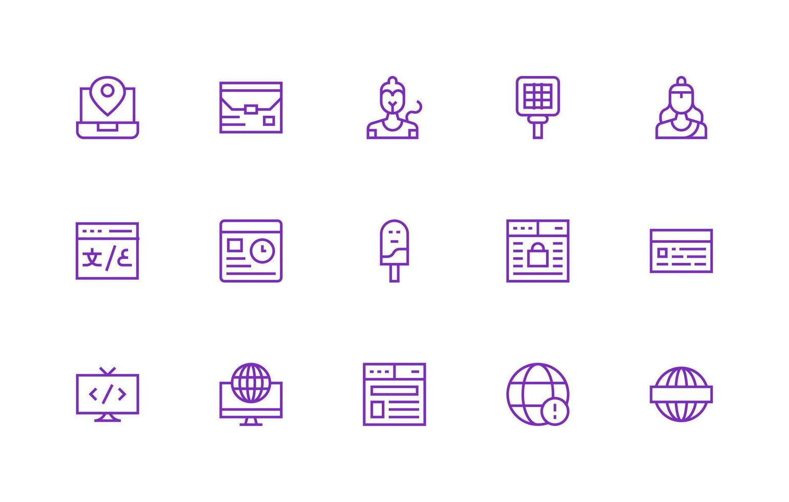 15 íconos para sitio web en regular línea formato neutral estilo íconos para ninguna proyecto vector