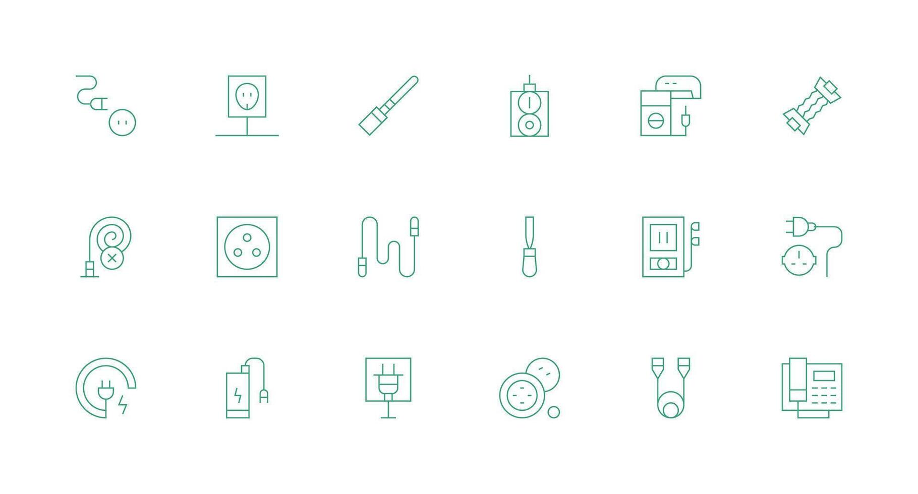 Cord featuring 18 Icons in Minimal Line Design Design Ready Icon Set for Teams vector