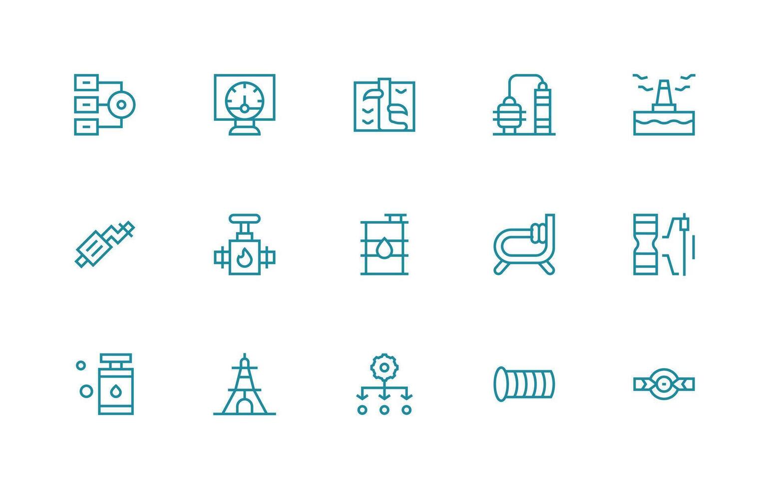 15 tubería íconos en regular línea estético ui icono conjunto vector